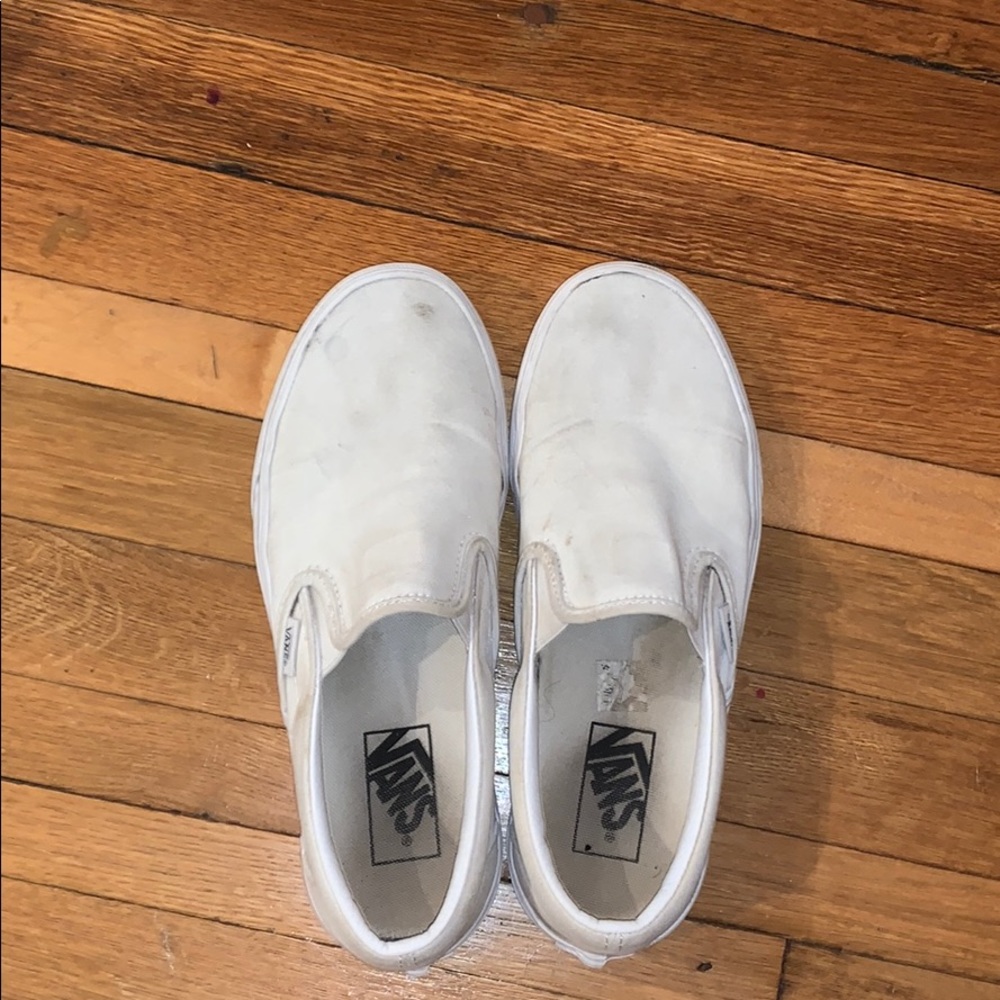 Used White Slip-On Vans